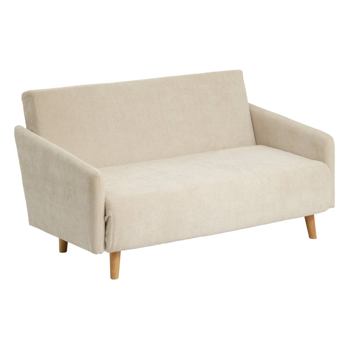 Canapé clic-clac 2 places en eucalyptus MILO beige, ATMOSPHERA