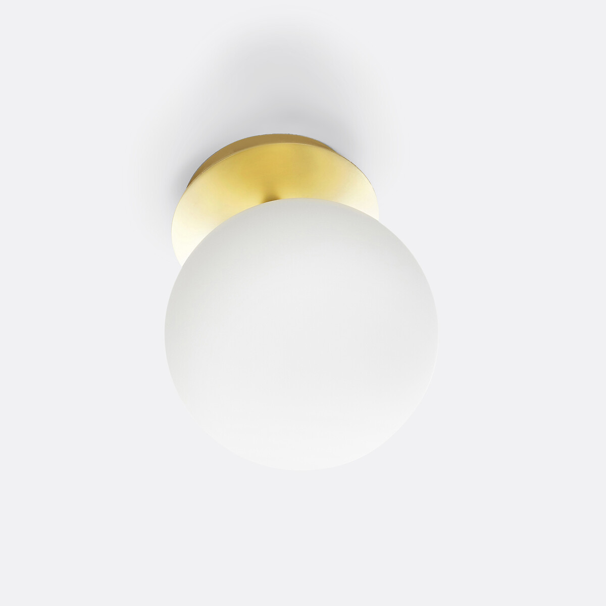 Applique ou plafonnier, en laiton et verre opaline, MORICIO blanc, LA REDOUTE INTERIEURS