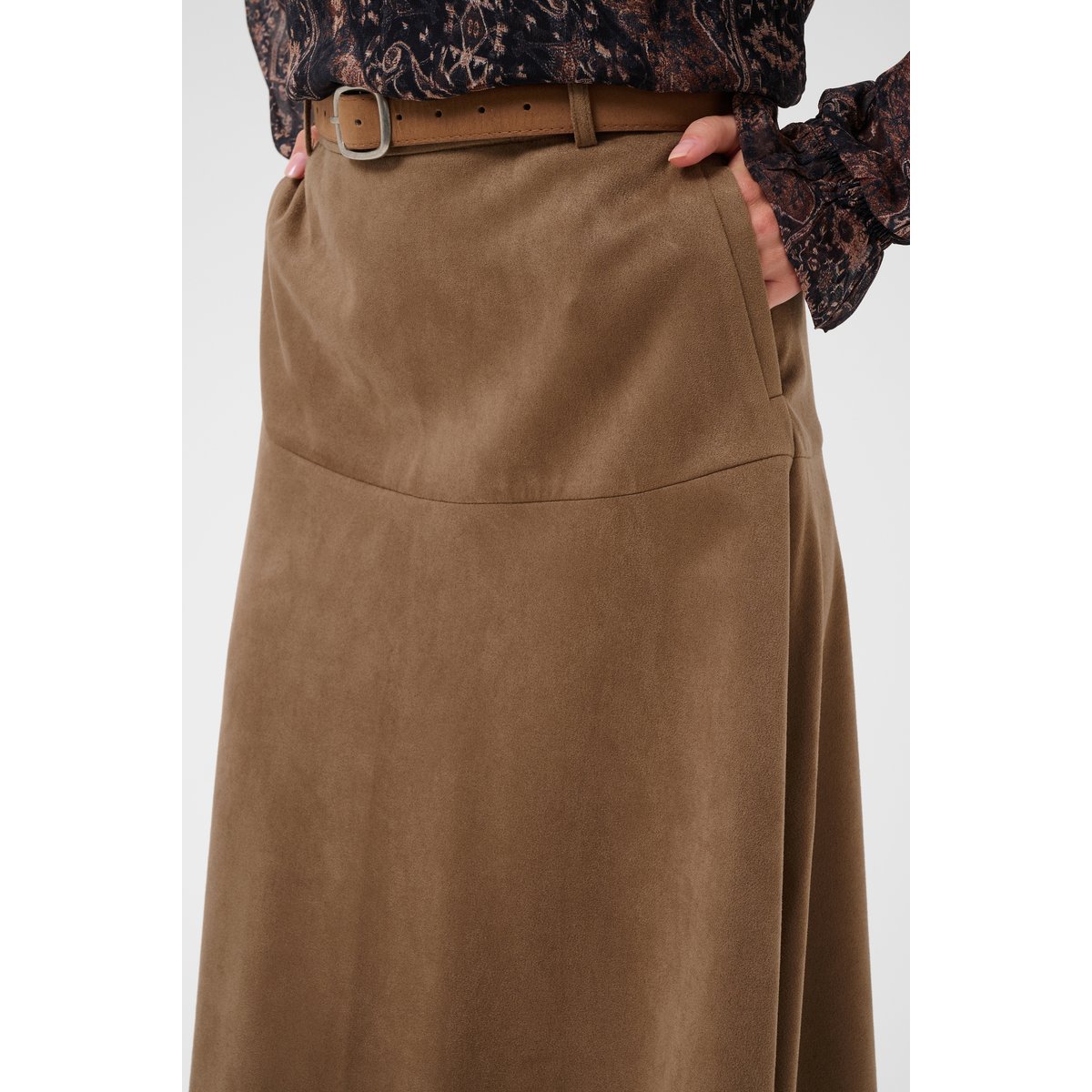 Jupe casual beige fosilla, CREAM