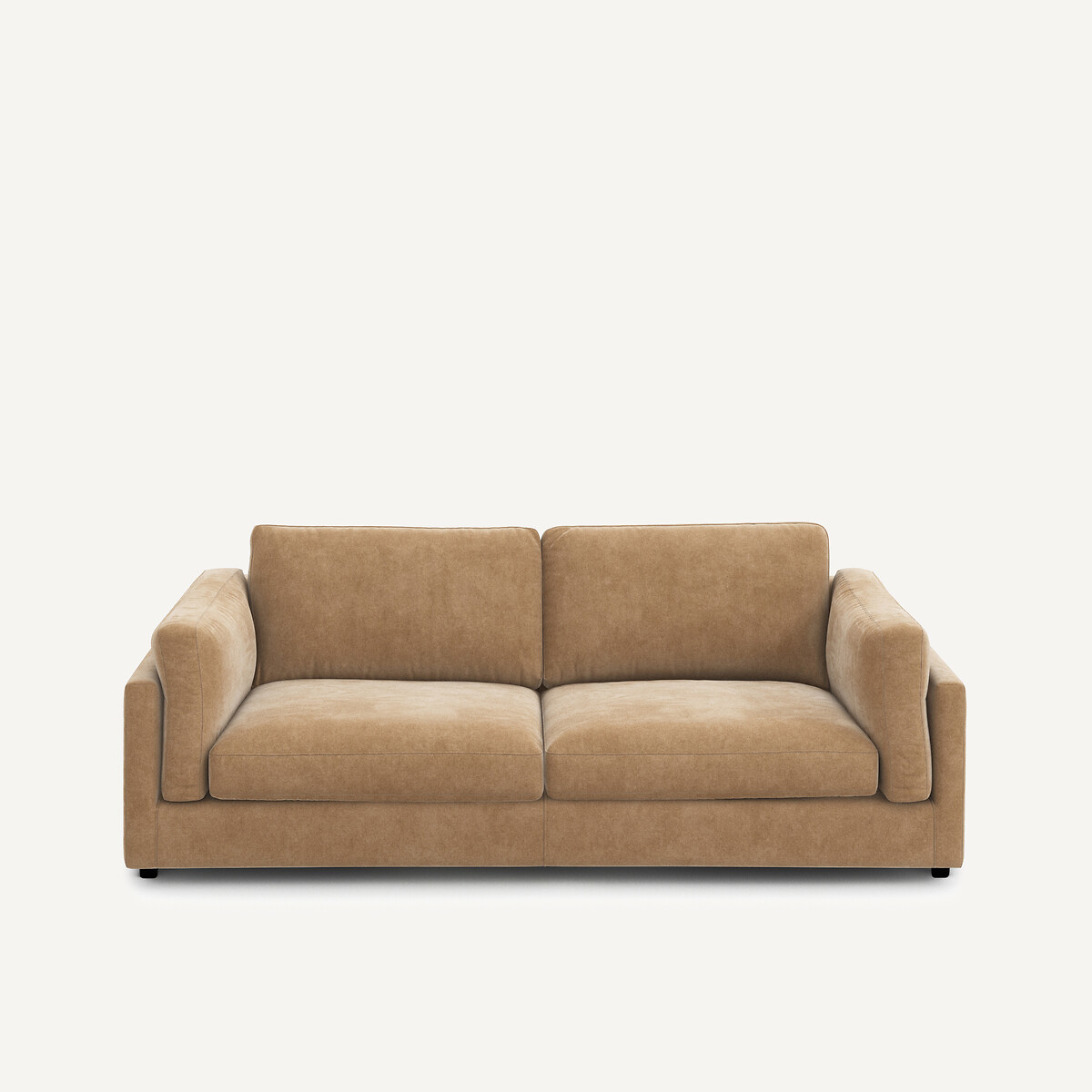 Canapé convertible, en velours stonewashed, CÉSAR ficelle, AM.PM