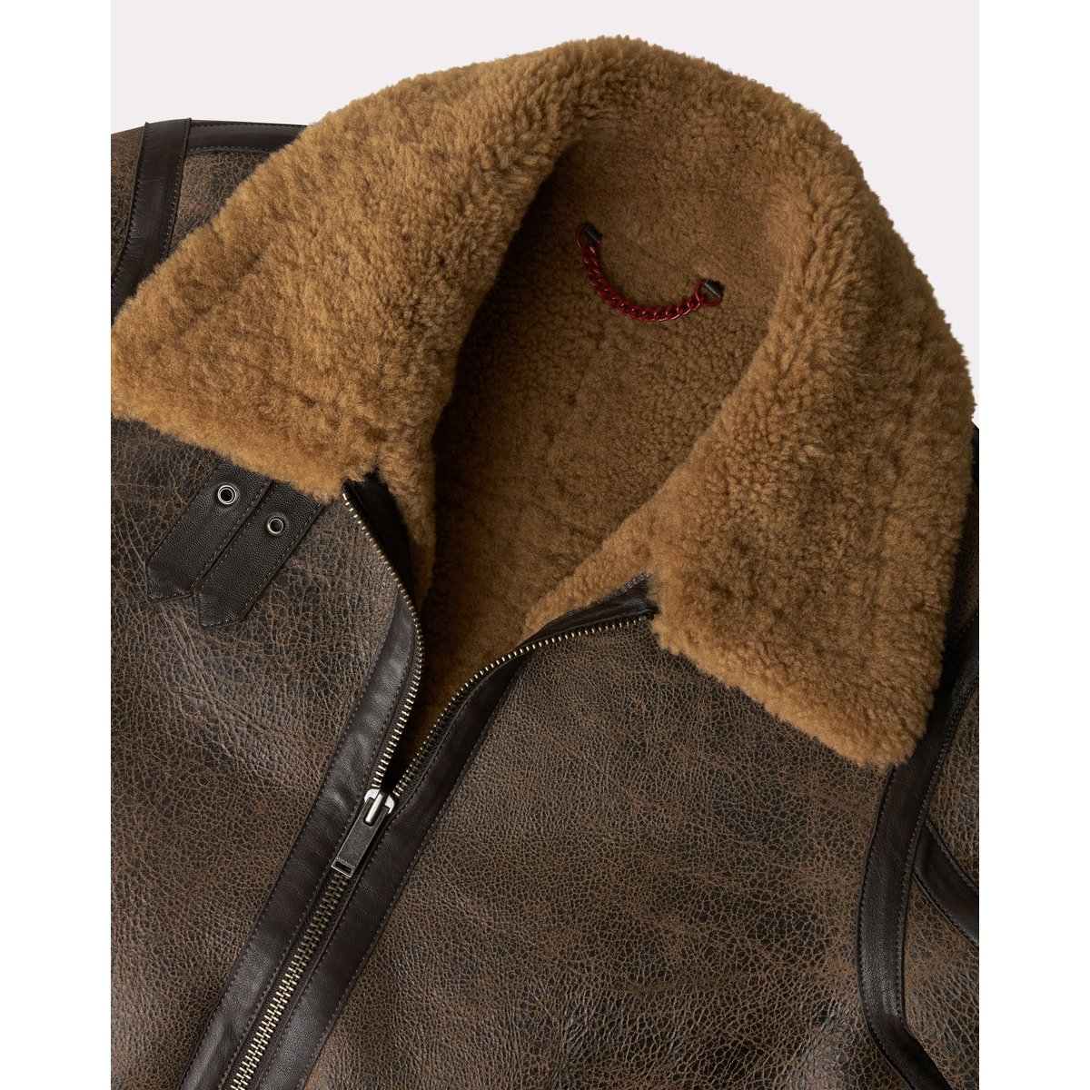 Blouson bombardier en cuir BOMBARDIER CRACK marron, CHEVIGNON