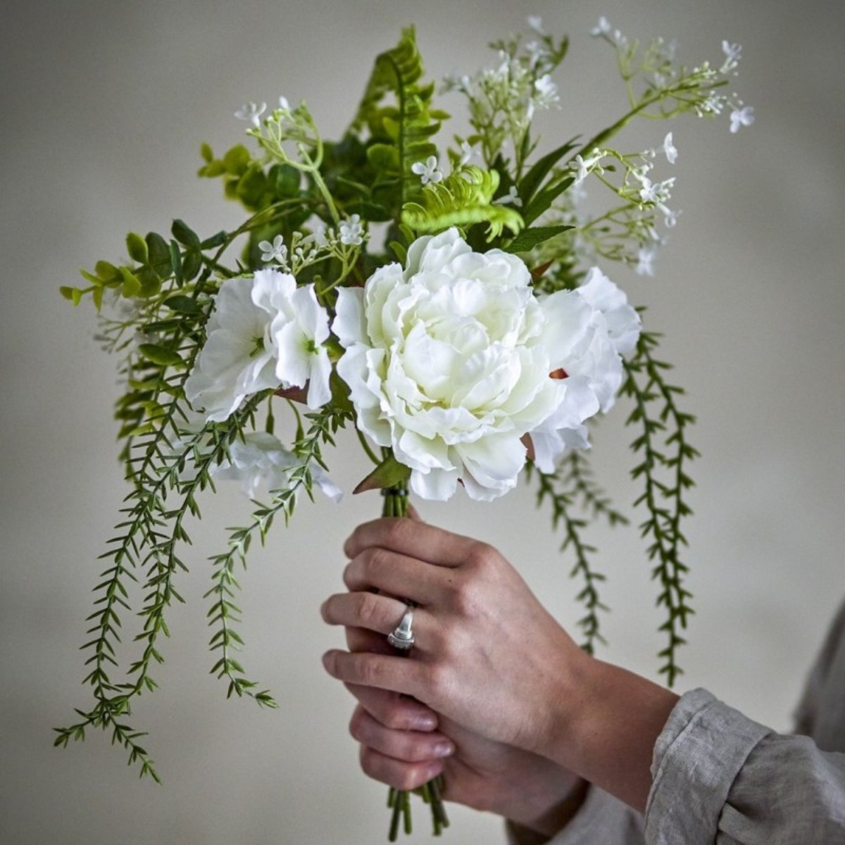 Petit bouquet de fleurs artificielles blanc, BLOOMINGVILLE