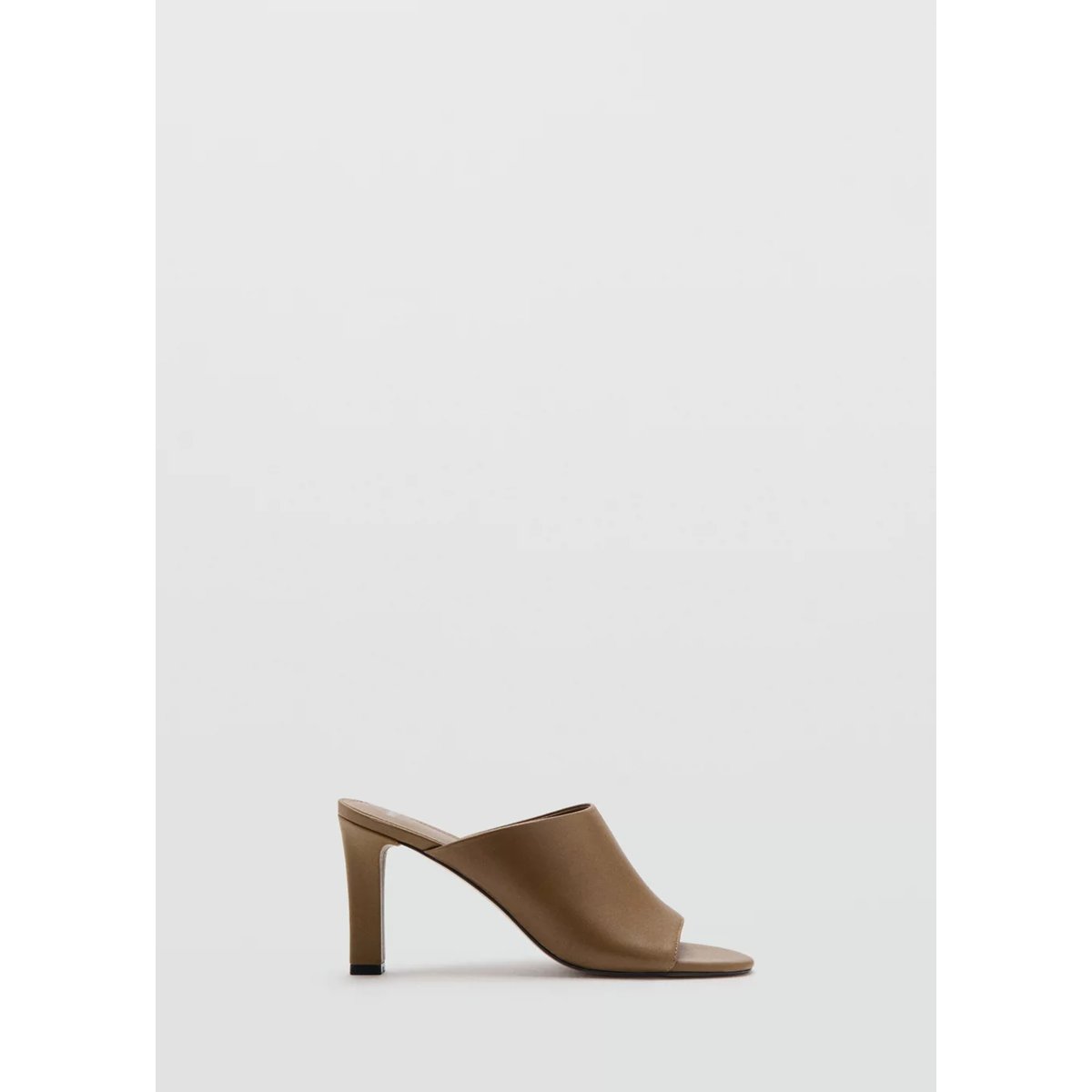Sandales cuir talon kaki, MANGO