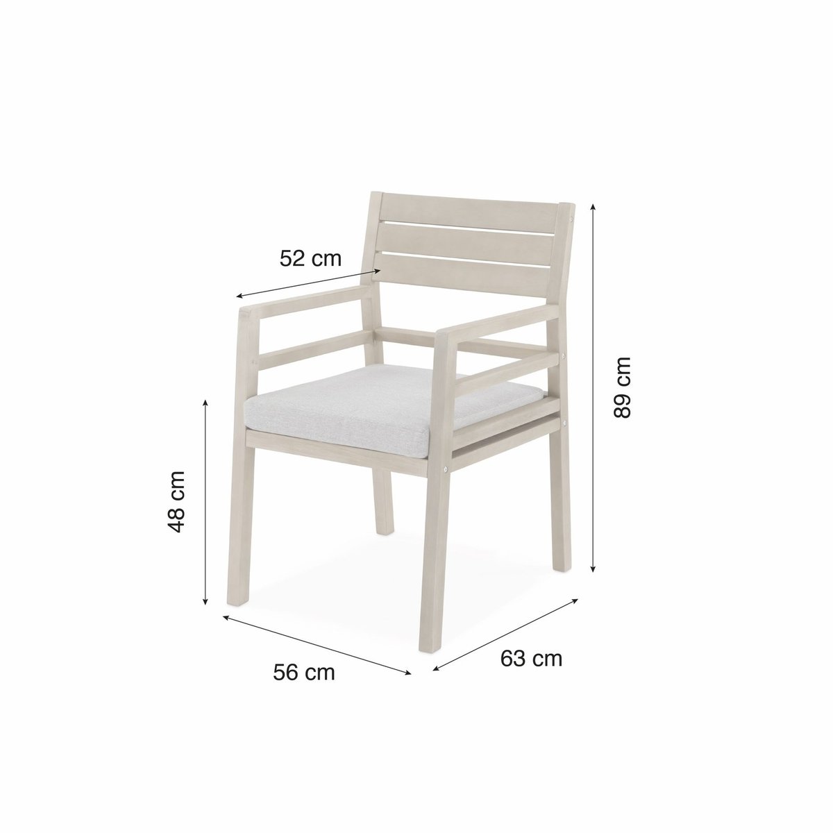 Chaise en bois, MADEIRA gris, bois clair, DEFORA HOME