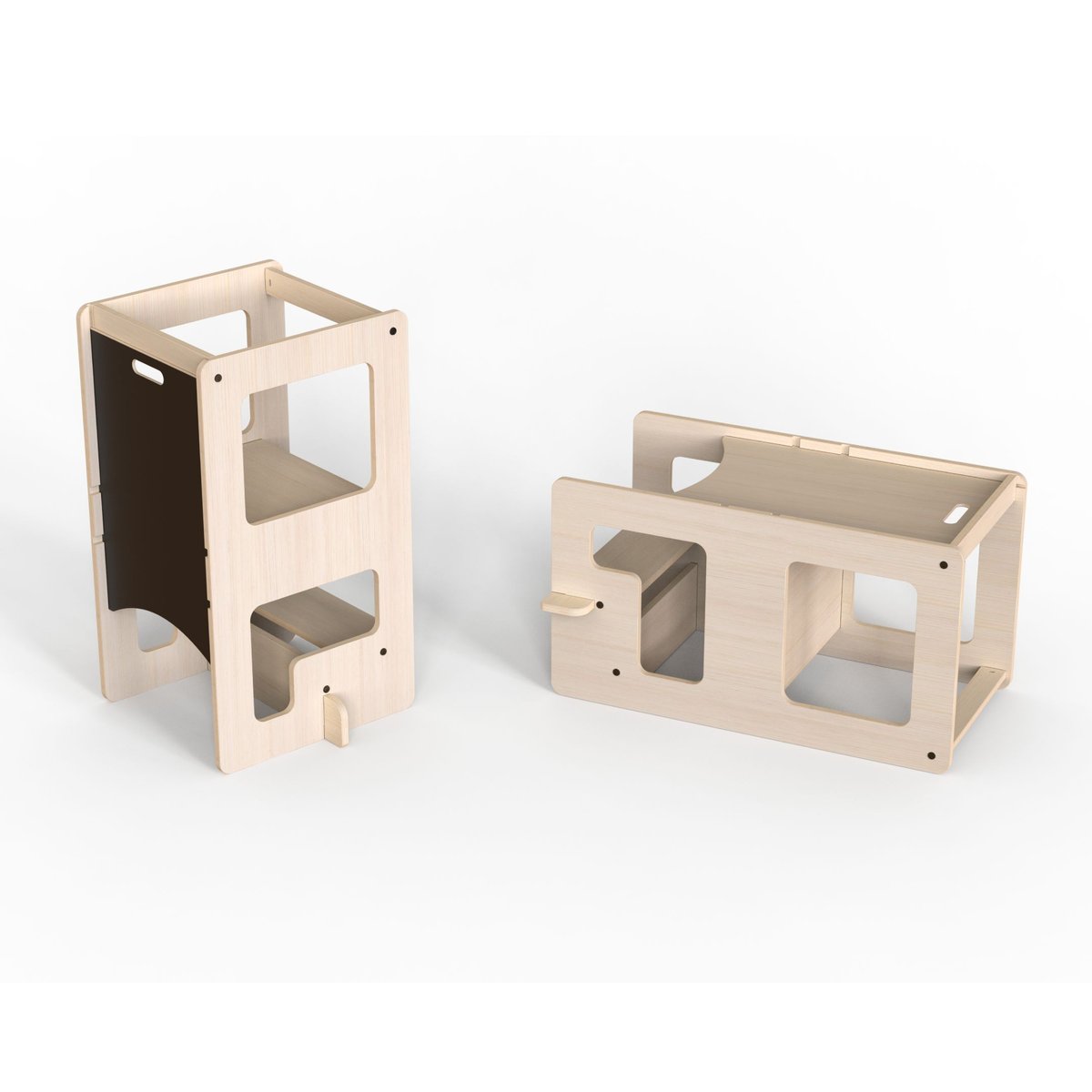 Tour d'observation et table de jeux en 1 en bois Kule Flip beige, MAMATOYS