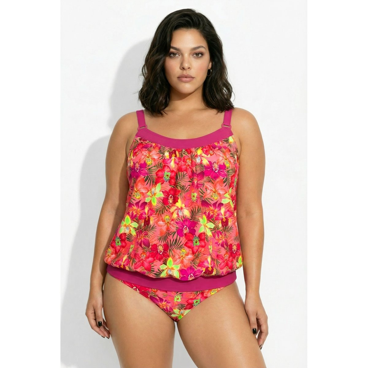 Tankini motif à fleurs fuchsia, ULLA POPKEN