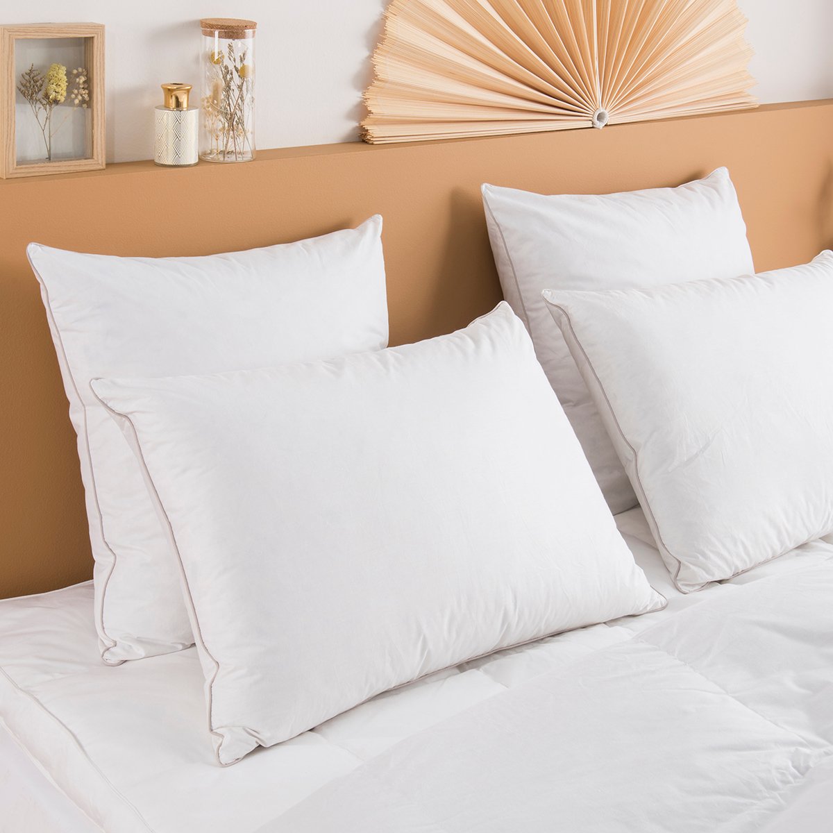 Oreiller Premium Naturel Anti-Acariens Ferme - 30% duvet blanc, DUNLOPILLO
