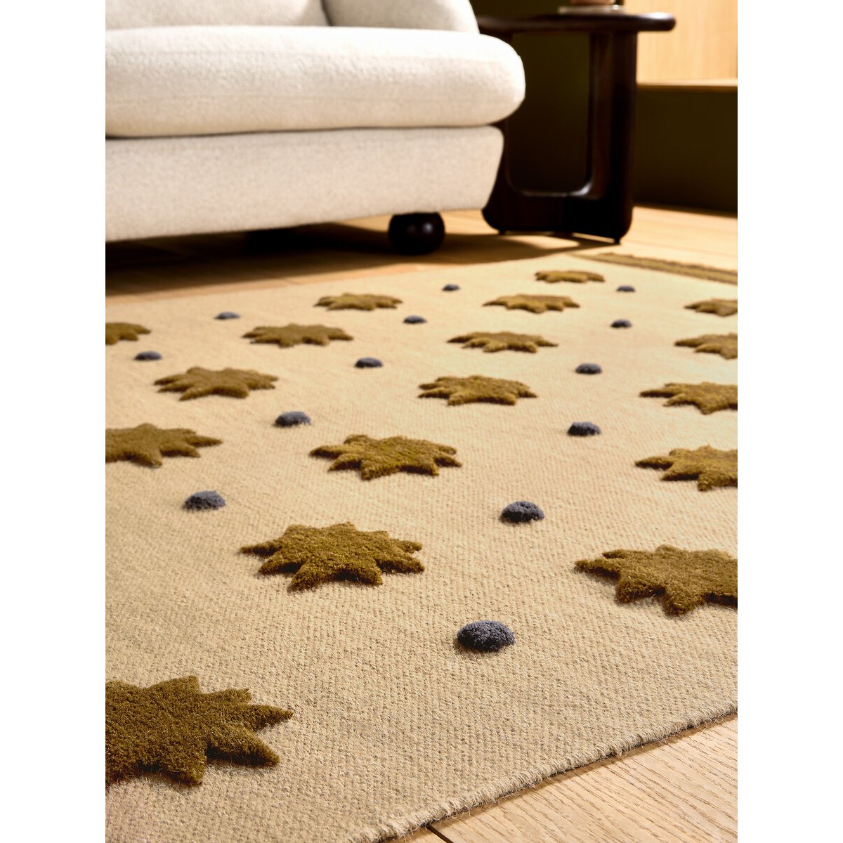 MADE.COM Bel Kosmic Handwoven Wool Rug natural/gold-coloured, MADE