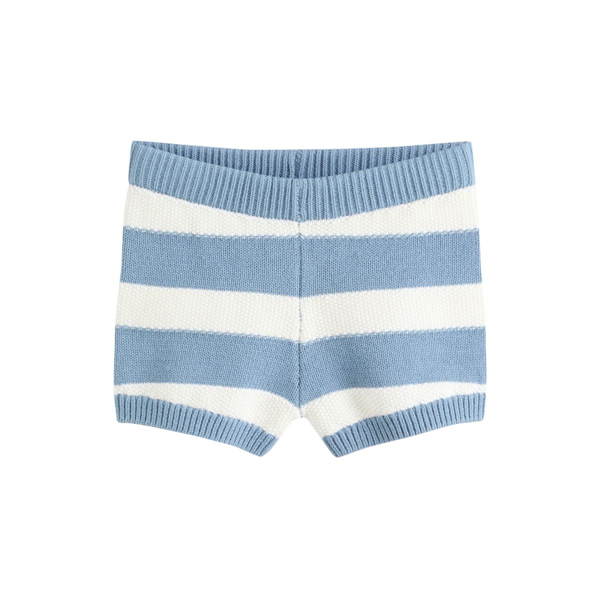 Ensemble short et haut en maille bébé rayures nautiques bleues, NEXT