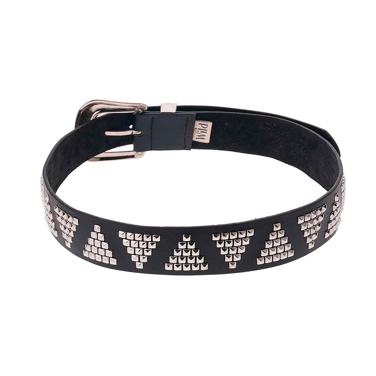 Ceinture unie avec studs et boucle travaillée LARS noir, WILD
