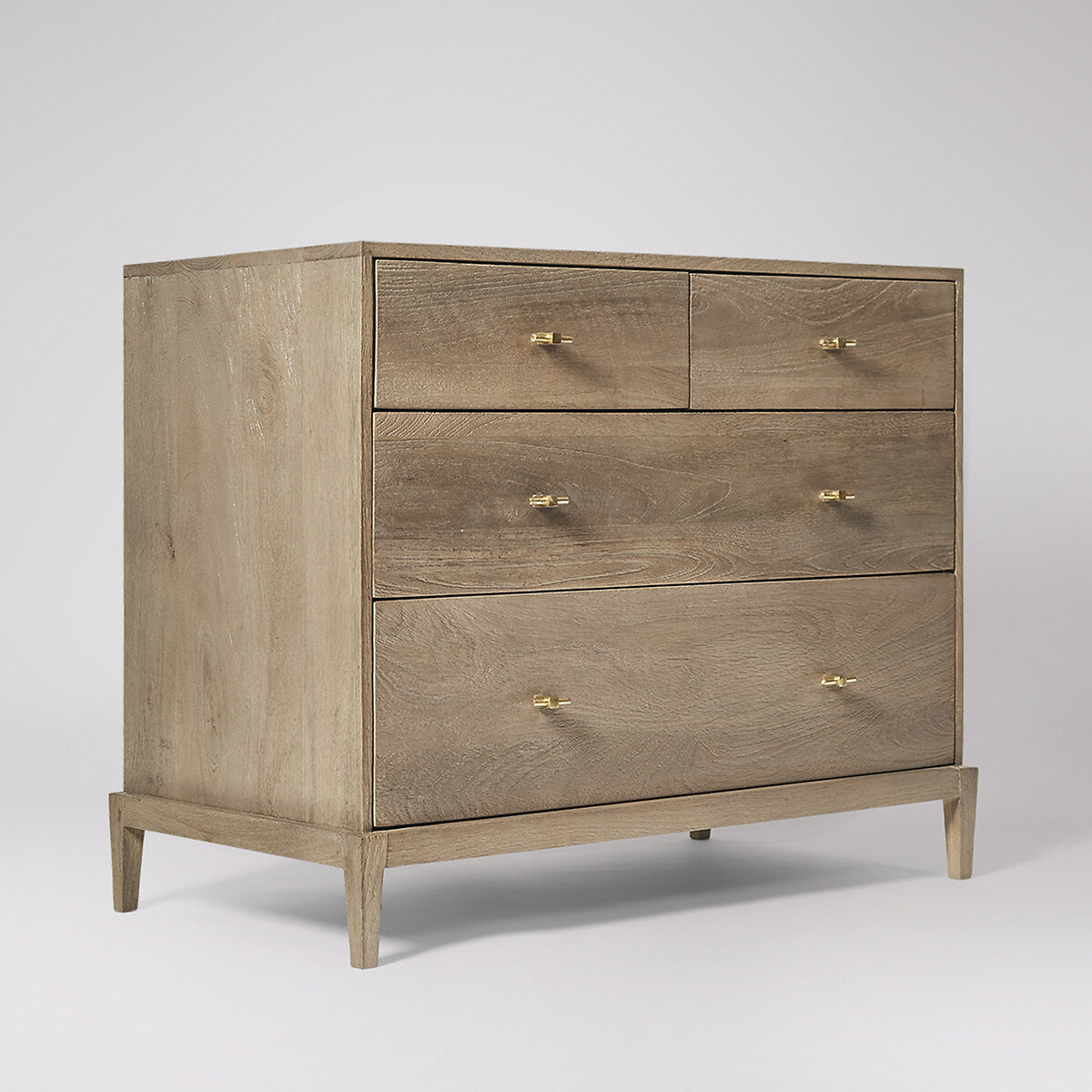 Verne Mango Wood 4 Drawer Chest Of Drawers grey, SWOON