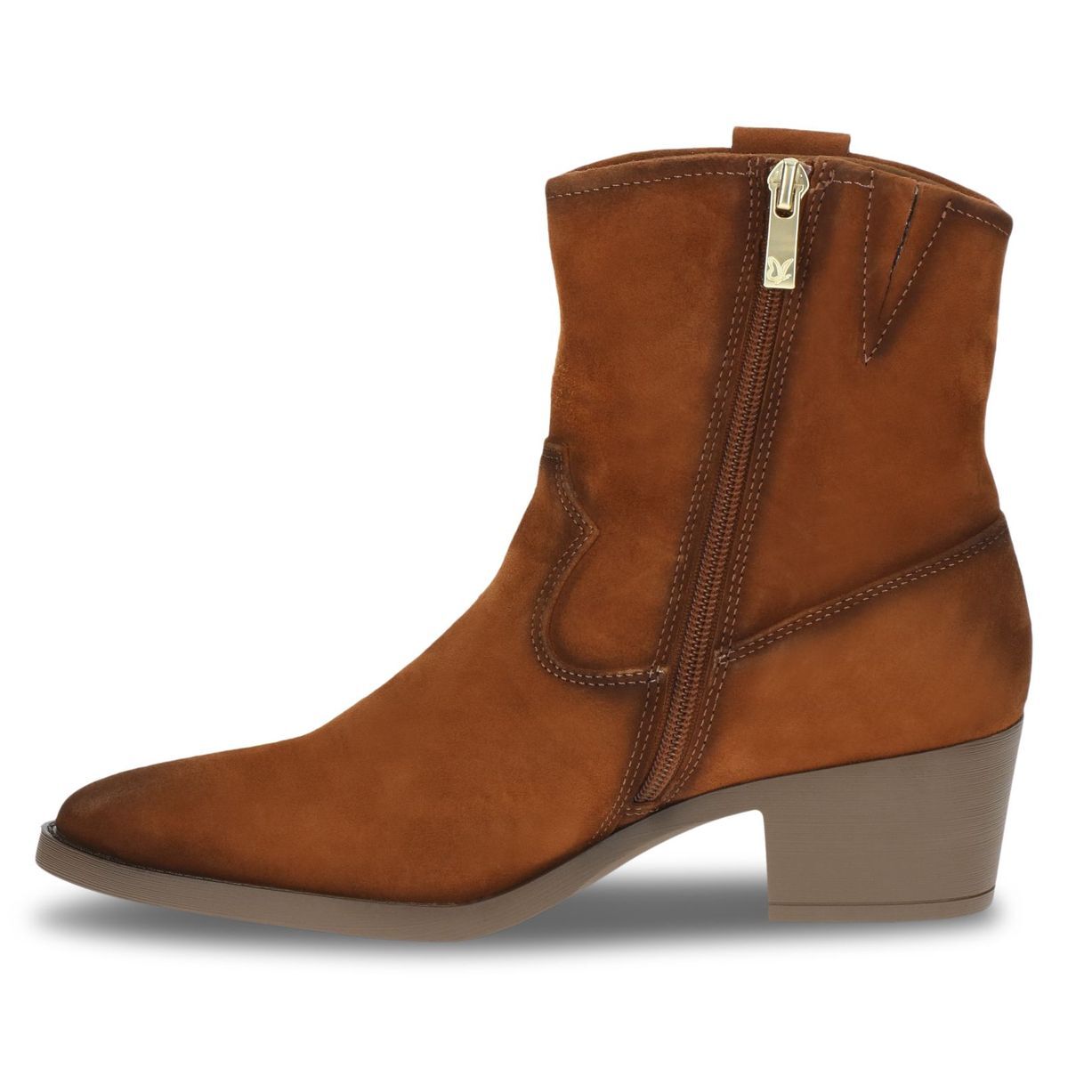 Bottine en cuir marron taupe clair, CAPRICE