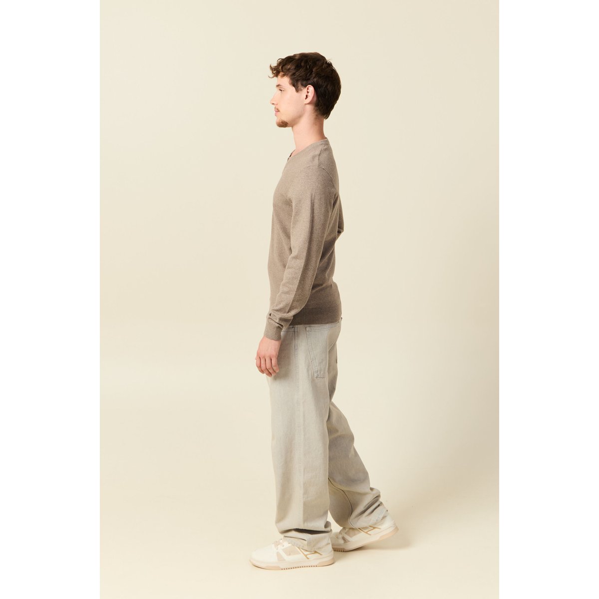 Pull manches longues vert kaki, BONOBO