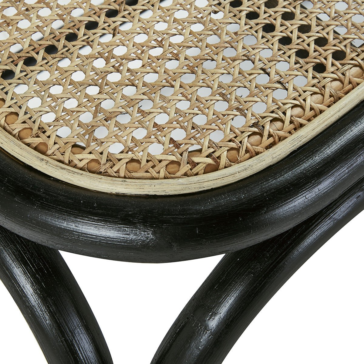 Banc en rotin et cannage 120 cm AVA noir, BERAH GETAH