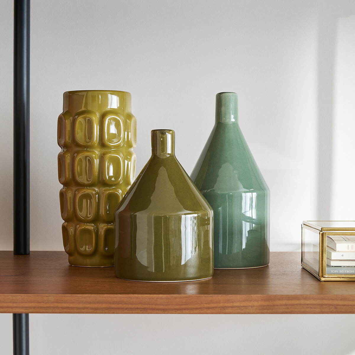 Ceramic Vase H21 Cm, Mirany green eucalyptus, LA REDOUTE INTERIEURS