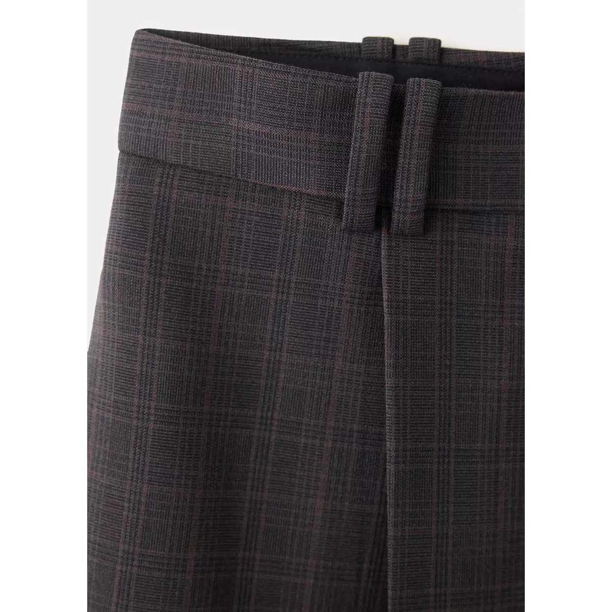 Pantalon de costume à carreaux marron, MANGO