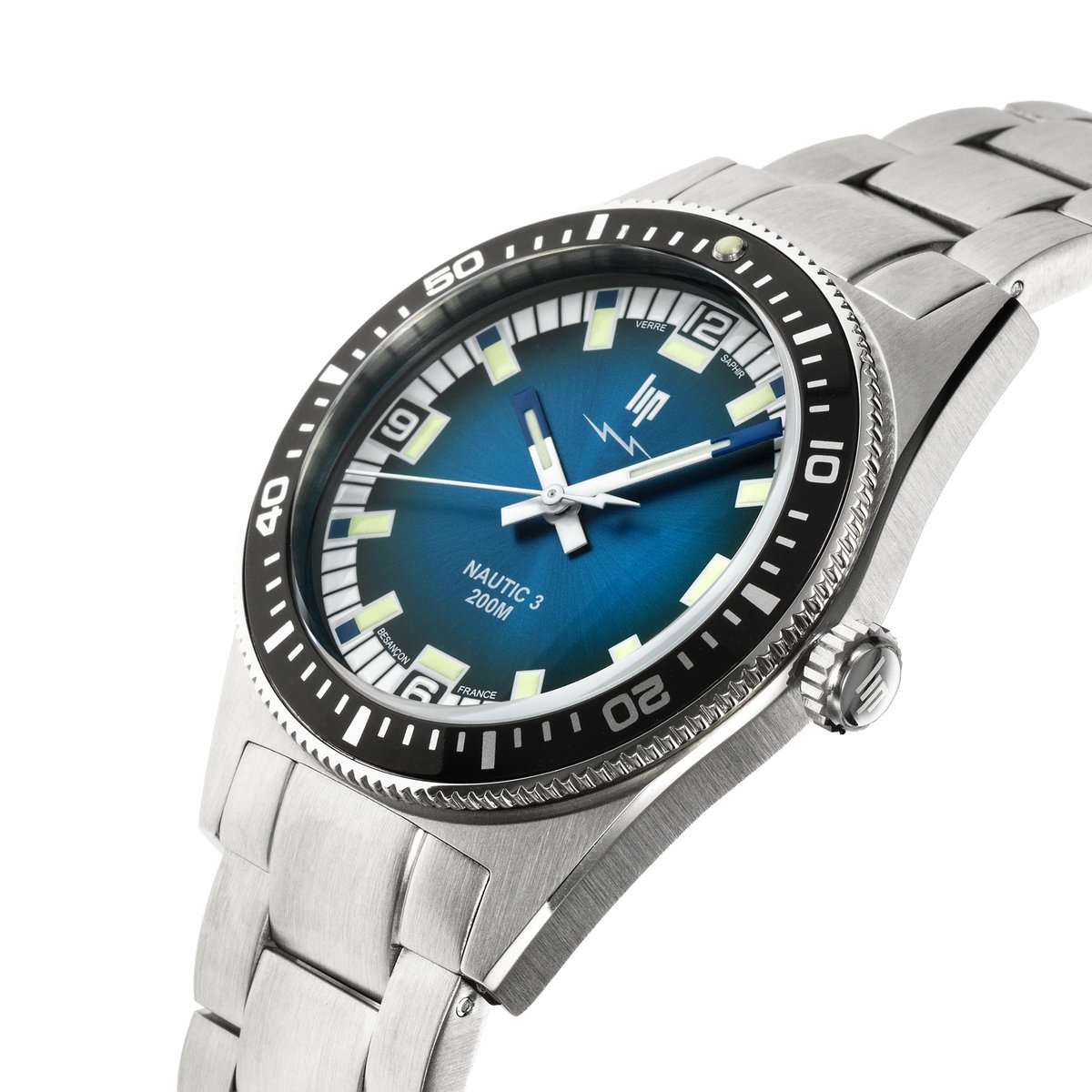 Montre Analogique  NAUTIC argenté bleu foncé argenté, LIP