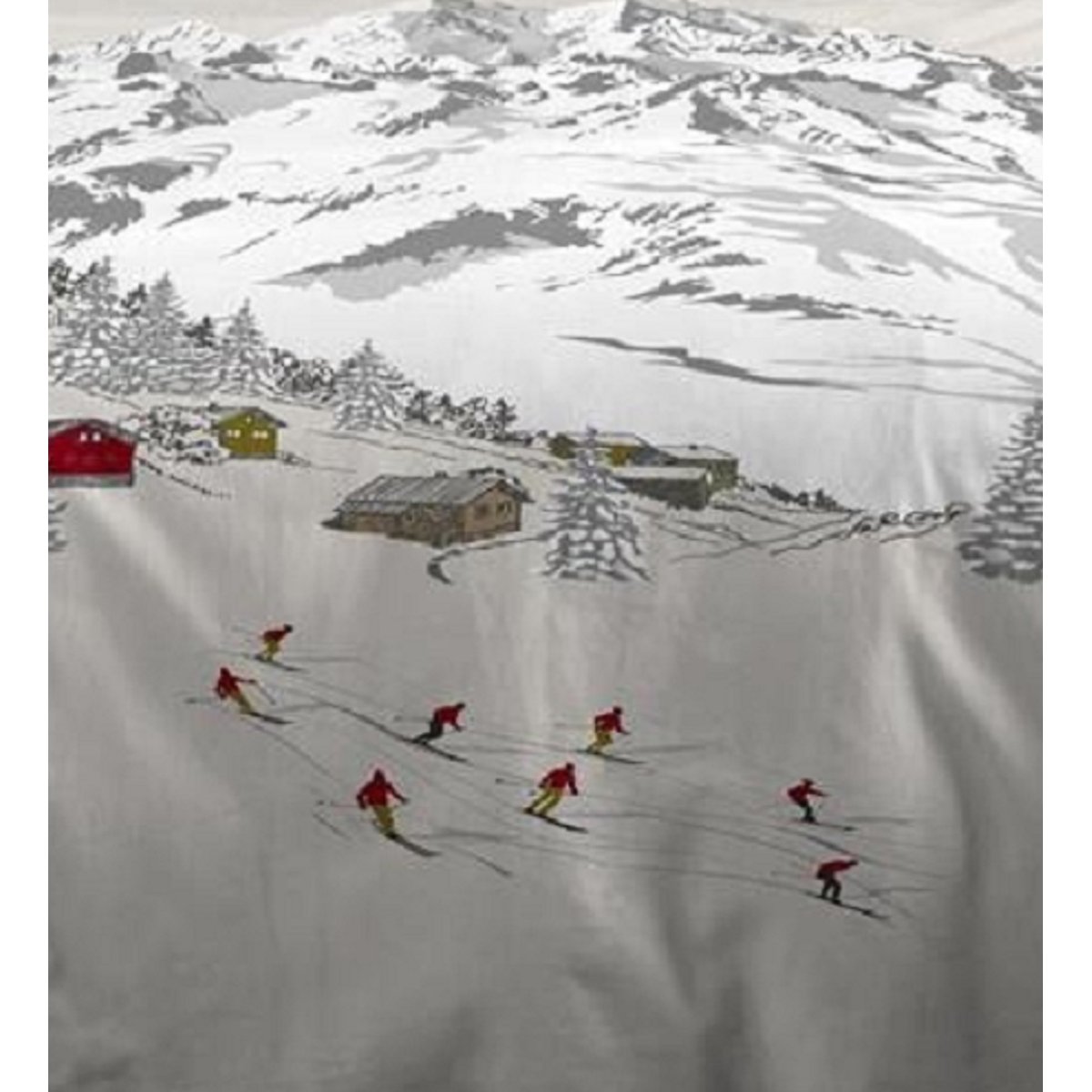 Parure de lit en percale de coton Station Meribel beige, EDEN