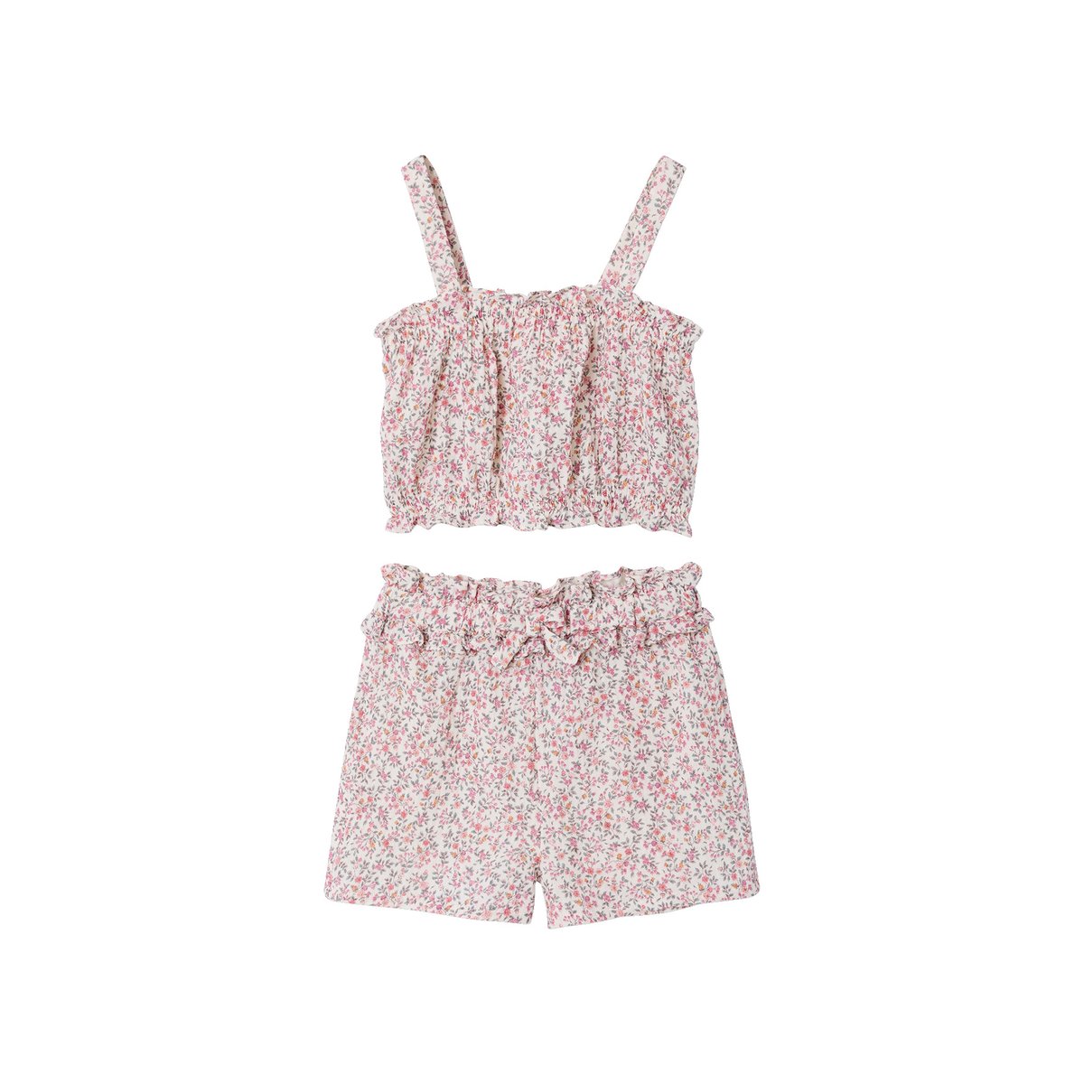 Ensemble short floral blanc imprimé, VERTBAUDET