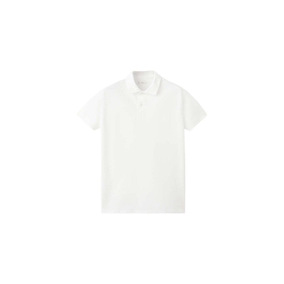 Polo coton manches courtes blanc, MANGO TEEN