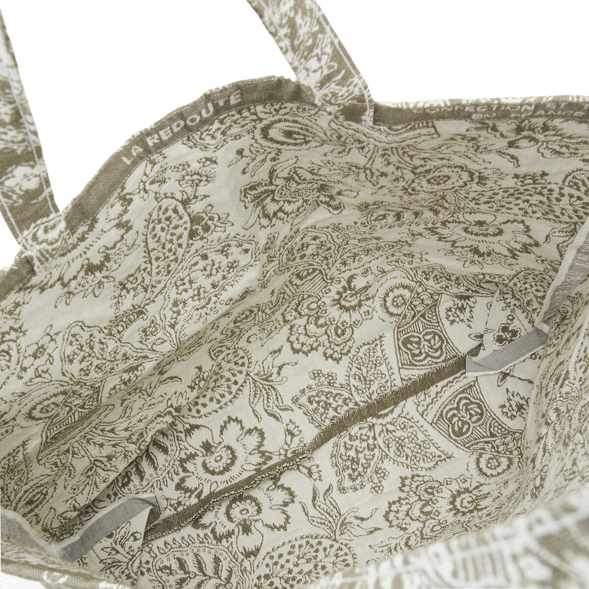 Tote bag co-créé La Redoute x Solfa, 4ème édition kaki + blanc cassé, LA REDOUTE COLLECTIONS