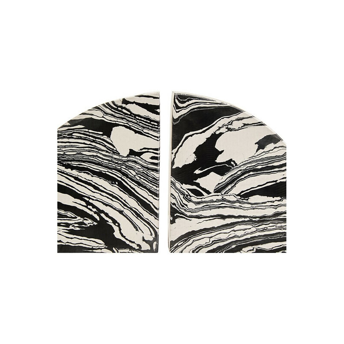 Set of 2 Marble Bookends in Black/White black, FIFTY FIVE SOUTH