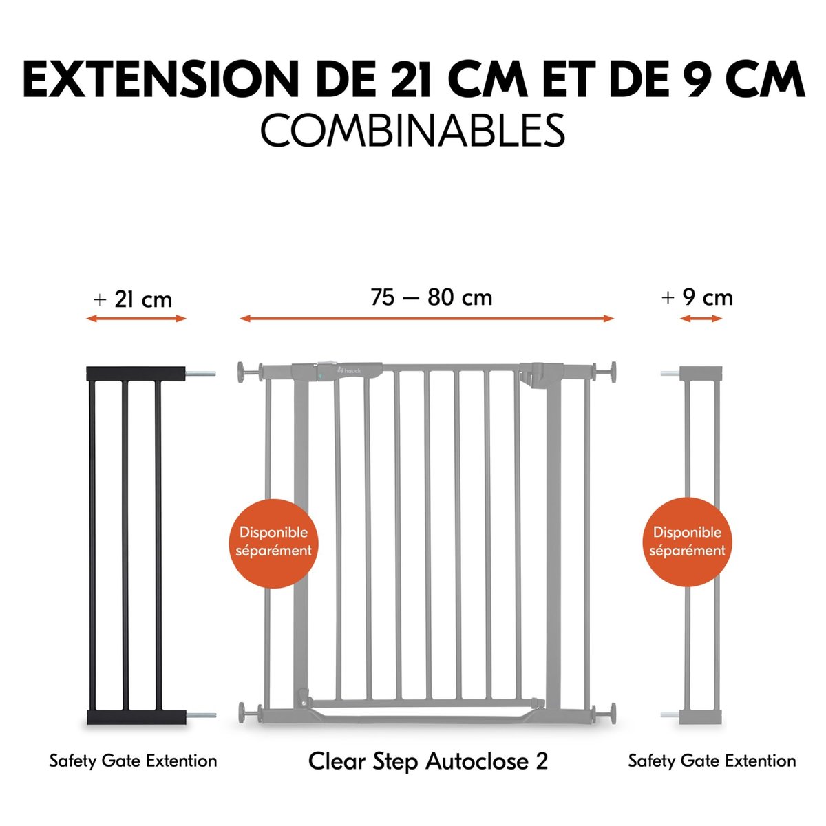 Extension barrière de sécurité noir, HAUCK