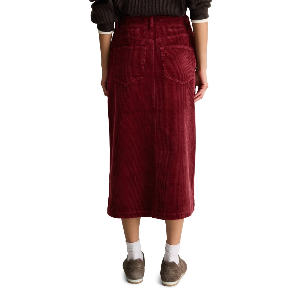 Jupe portefeuille en velours côtelé, coupe classique en coton stretch rouge, MARC O’POLO DENIM
