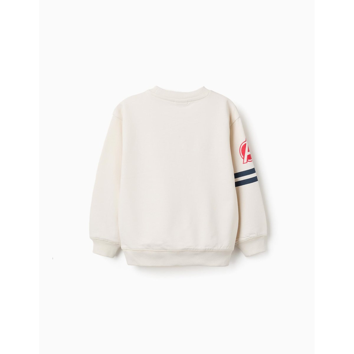 Sweat en coton peigné avec imprimé en relief Avengers blanc, ZIPPY