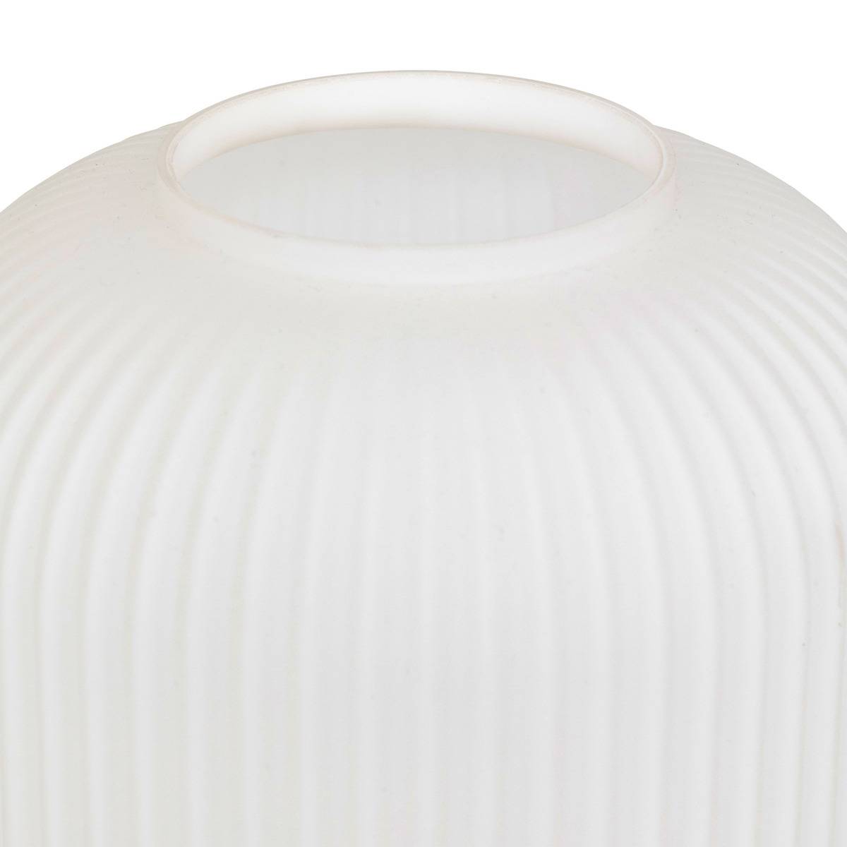 Lampe à poser verre cannelé et bois TRAVIS blanc, ATMOSPHERA