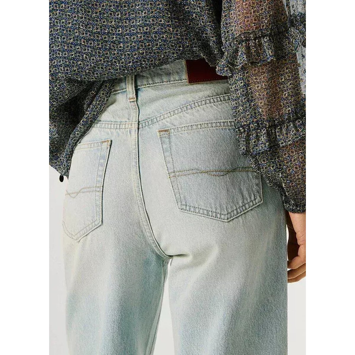 Lexa High Waist Straight Jeans stone wash royal blue, PEPE JEANS