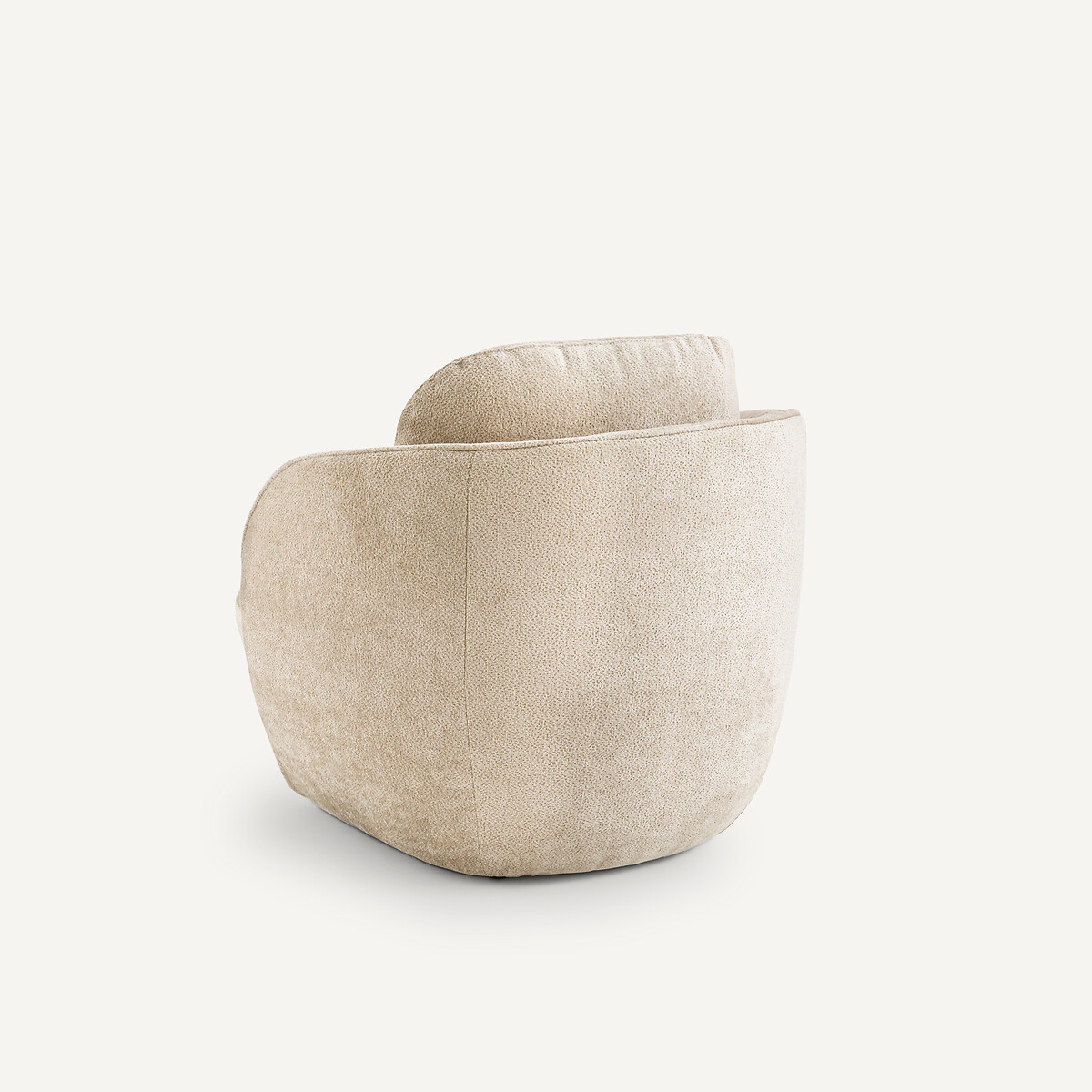 Fauteuil boule tissu velours, Alpine beige shiitake, AM.PM