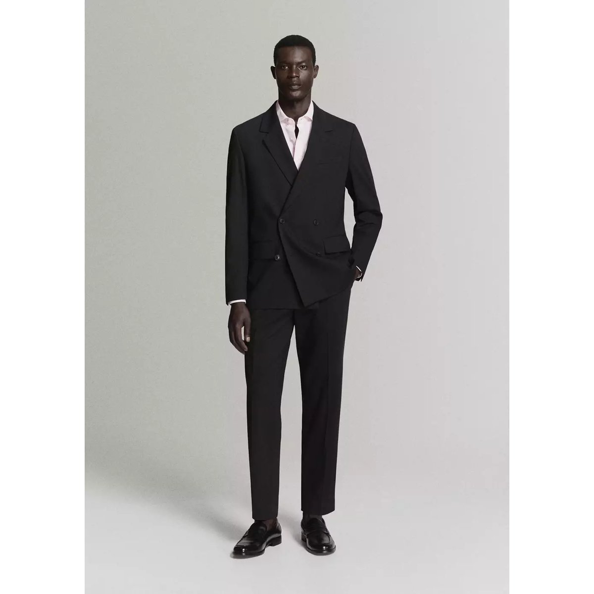 Chemise costume slim-fit 100 % coton à rayures rose clair, MANGO MAN