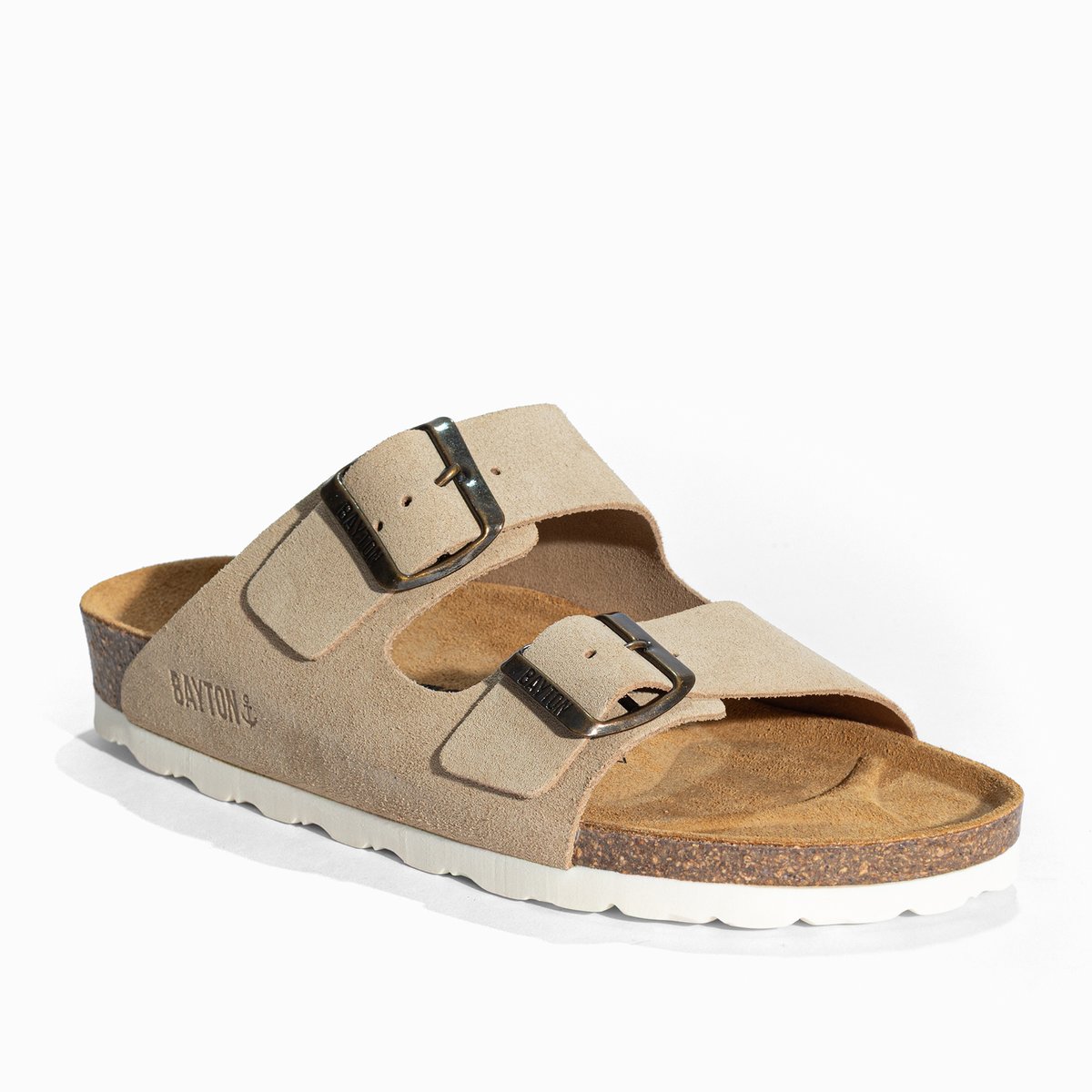 Sandales en cuir suedé ATLAS beige, BAYTON