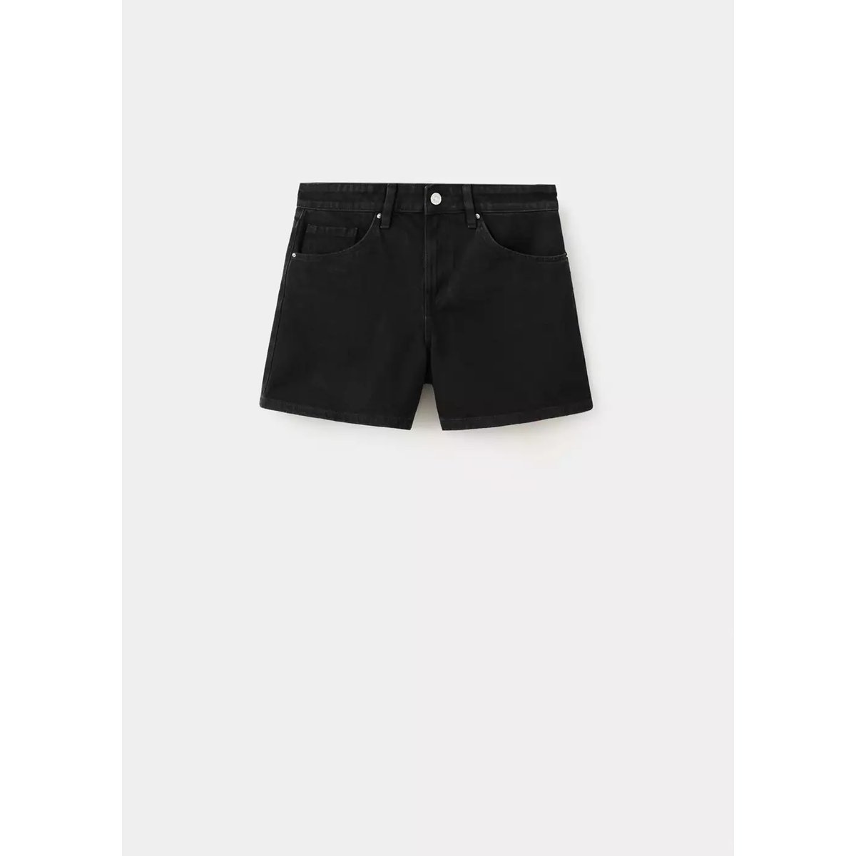 Short en jean droit black denim, MANGO