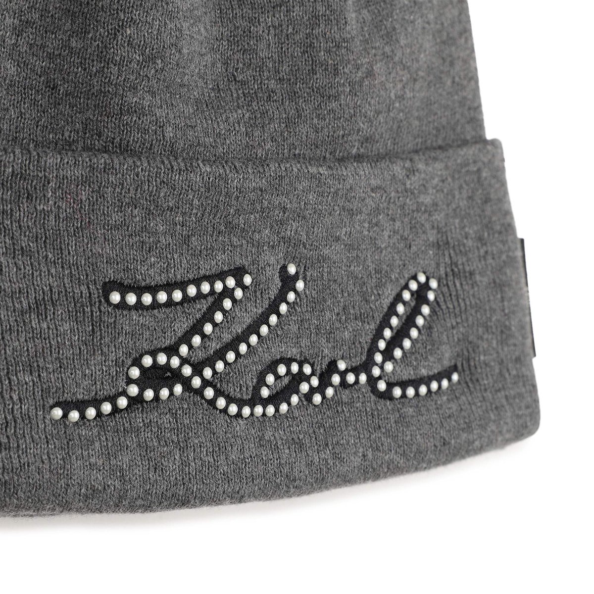 Bonnet en tricot gris chine fonce, KARL LAGERFELD KIDS