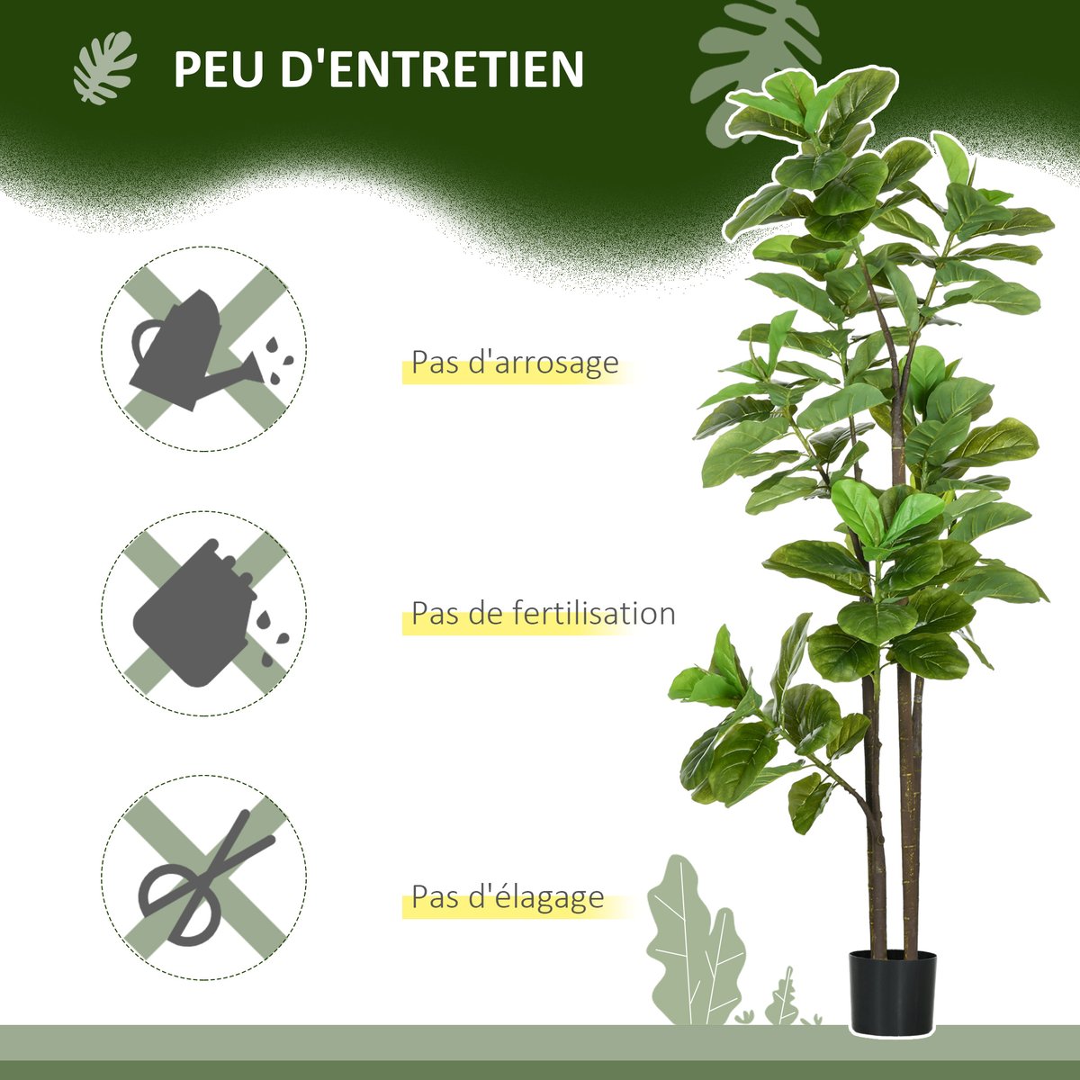 Plantes artificielles Plastique Vert vert, HOMCOM