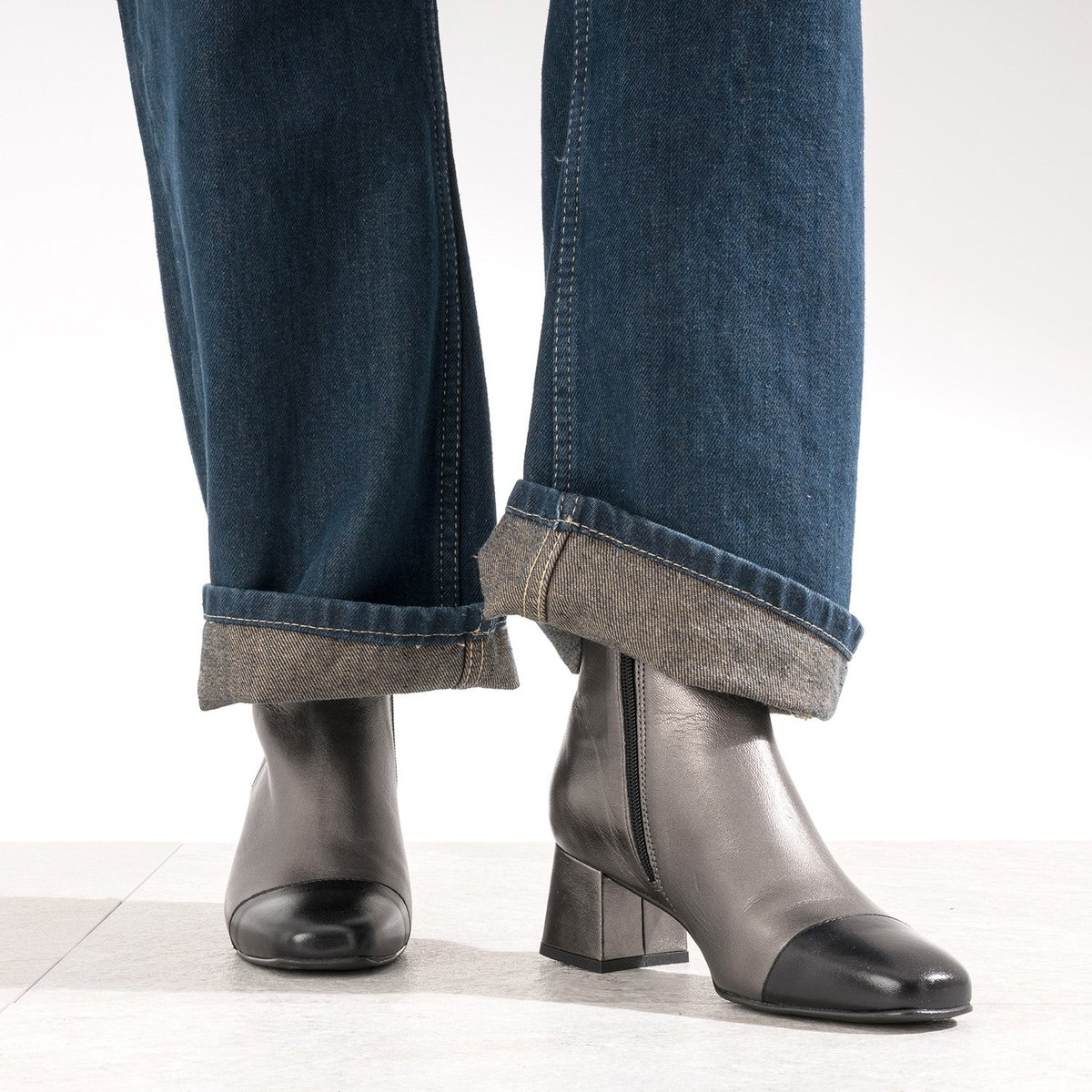 Boots À Talon en cuir SOFIA argent, ERAM