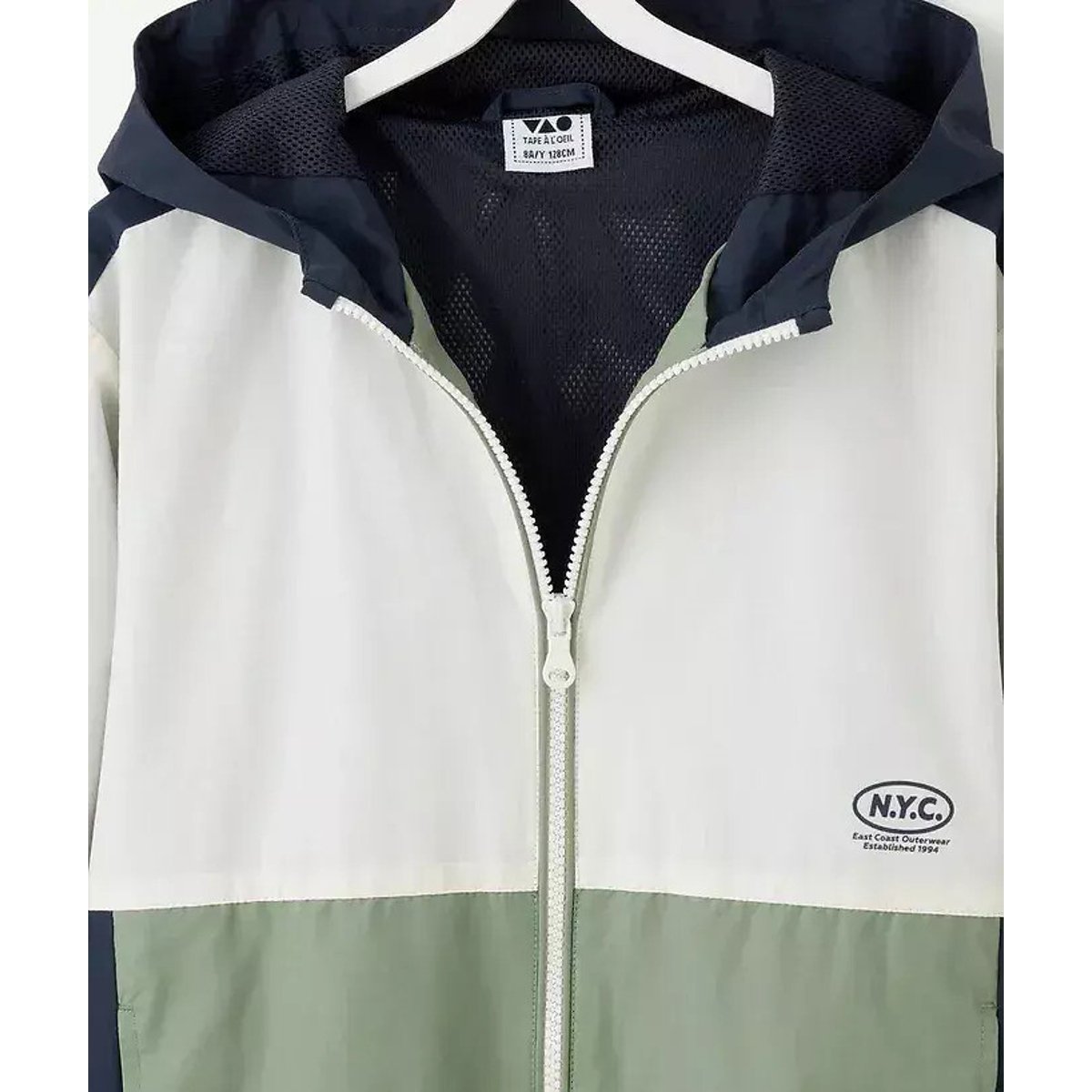 Giacca anti vento blu navy/ecrù/verde, TAPE A L'OEIL