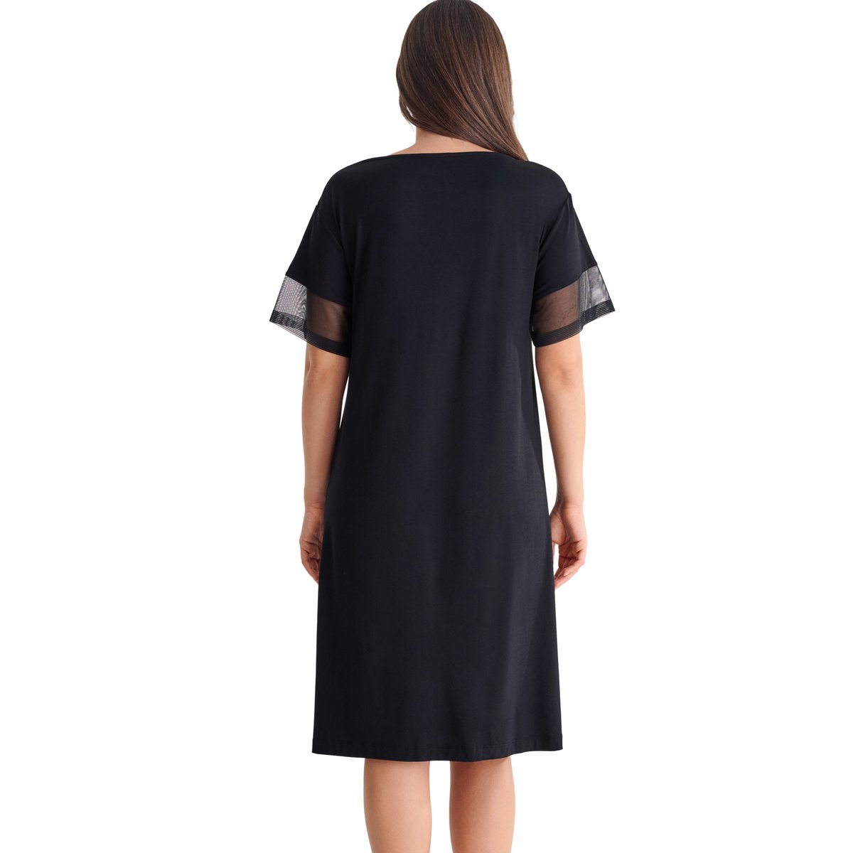 Chemise de nuit manches courtes SIA noir, LISCA