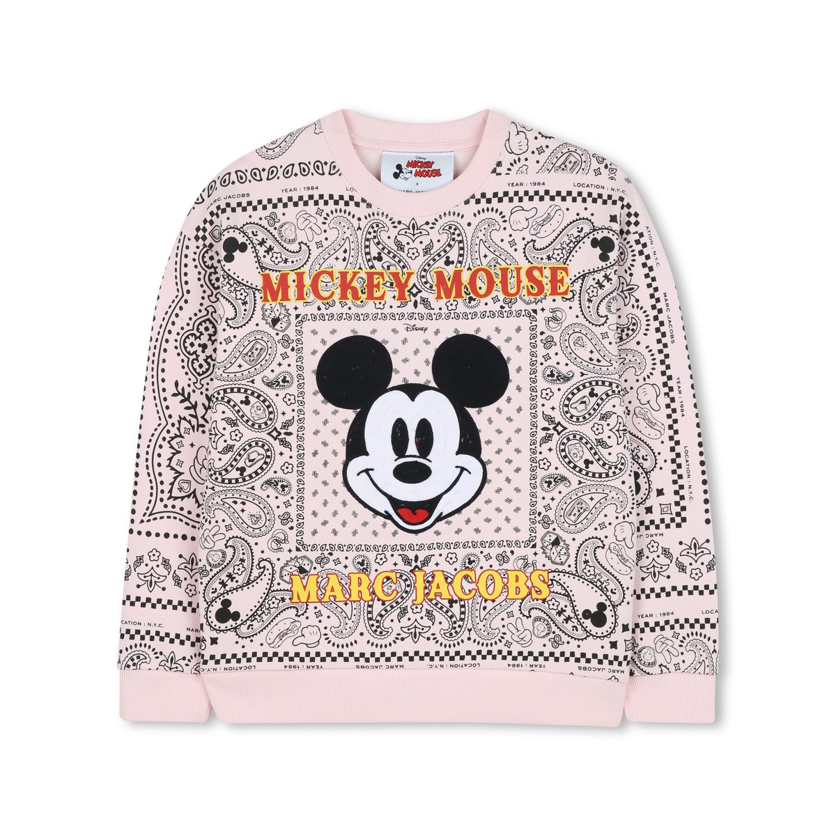 Sweat en polaire de coton rosee, MARC JACOBS