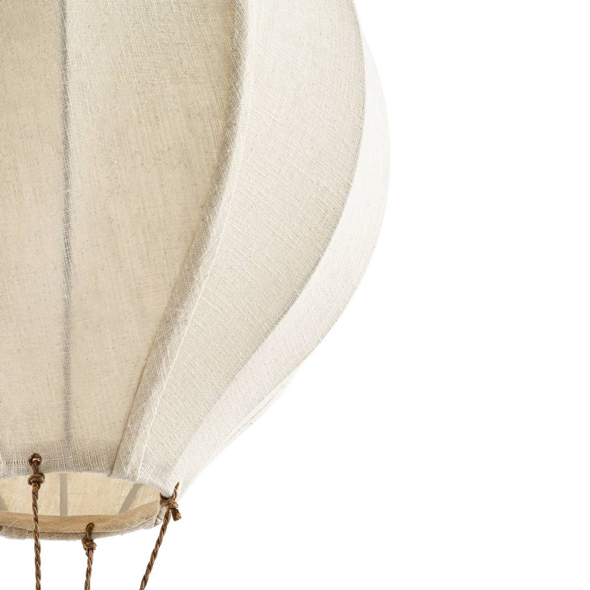 Suspension en textile, Aeris beige, bois clair, LINDBY