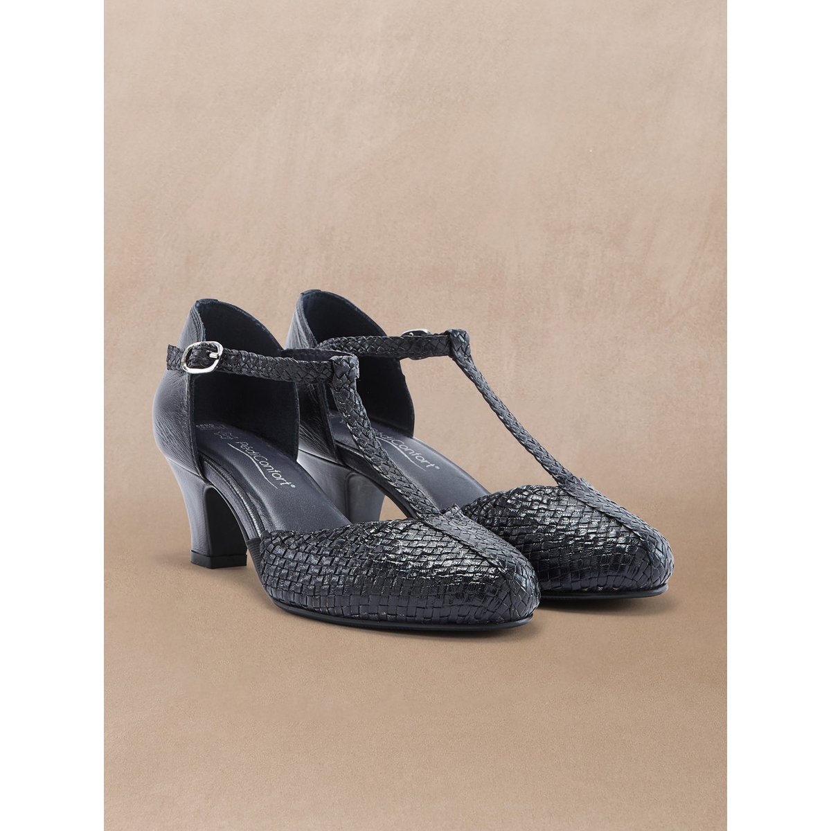 Salomés confortables talon 5 cm marine, PEDICONFORT