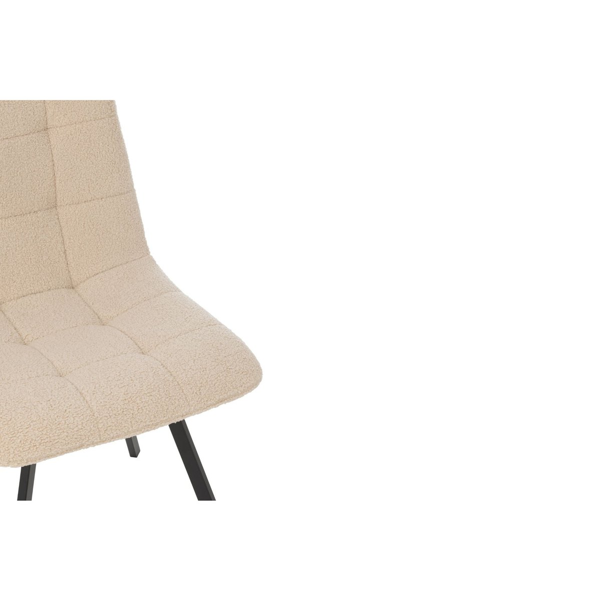 Chaises en métal noir et tissu bouclette (lot de 2) - OLIVIA crème, HELLIN, DEPUIS 1862