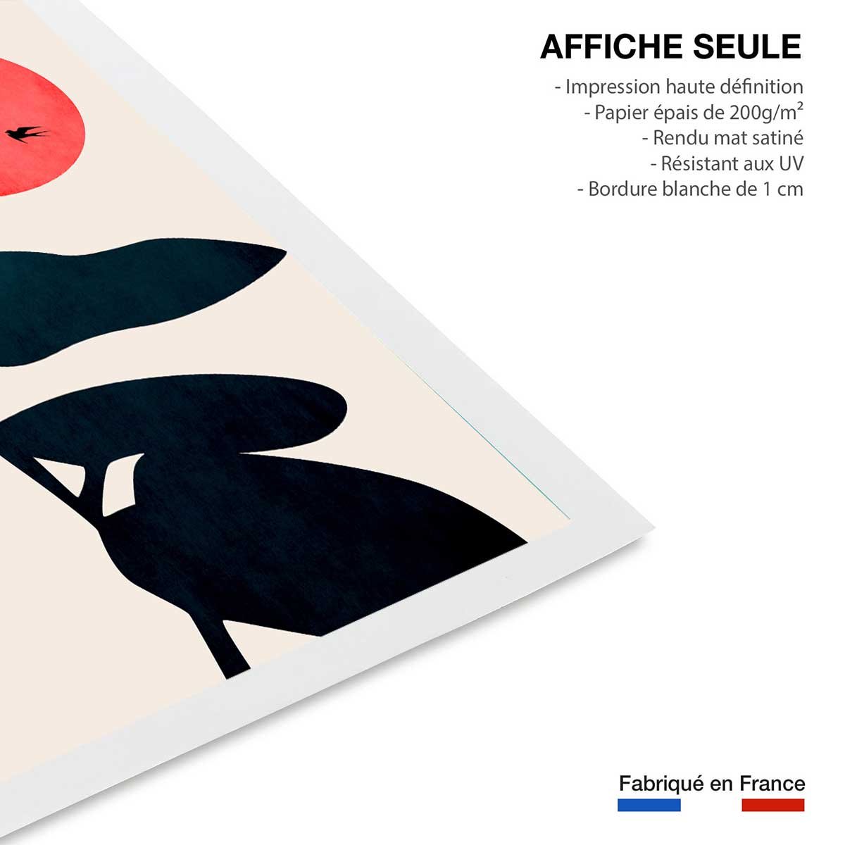 Affiche ""Coucher de lune"" affiche seule, HEXOA
