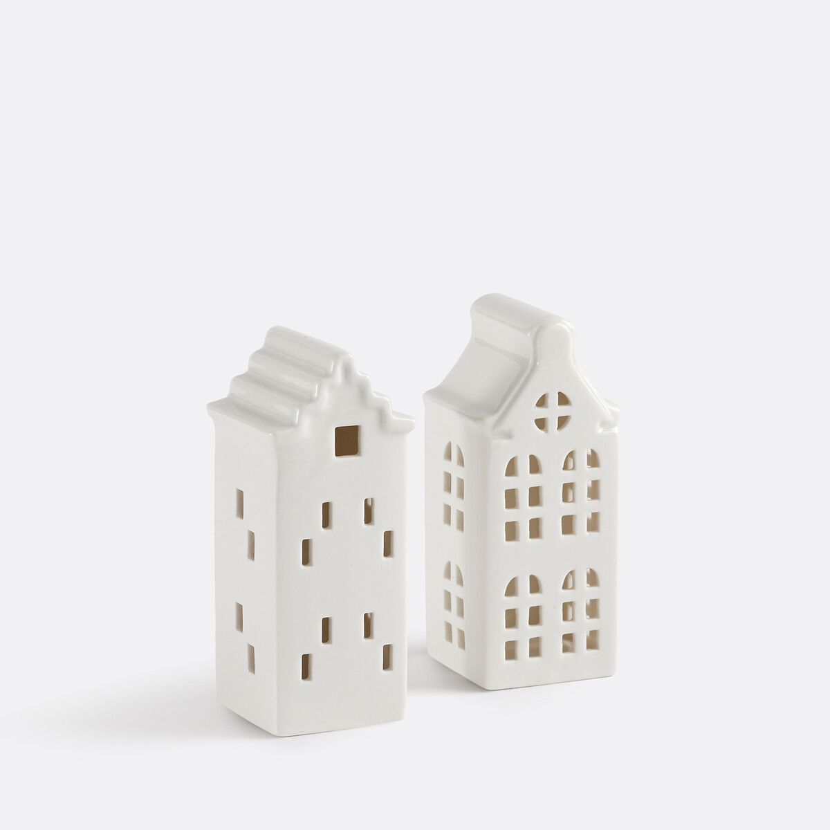 Juego de 2 casas de porcelana, Caspar blanco, LA REDOUTE INTERIEURS