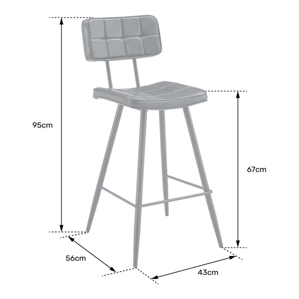 Tabourets de bar en simili, lot de 2, Fernand, FERNAND noir, HAPPY GARDEN