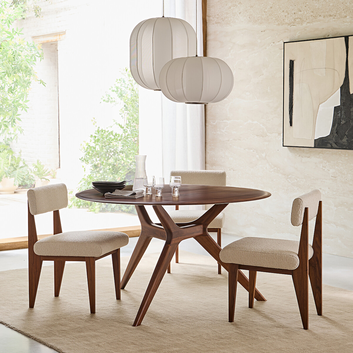 Ronde tafel in massief notenhout, Maricielo notenhout, AM.PM