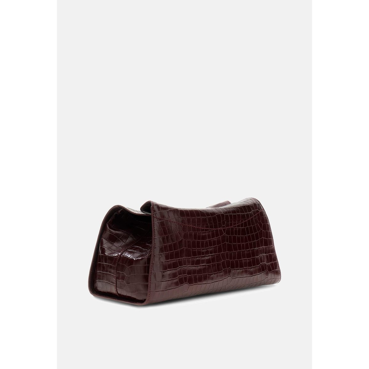 Sac Bandoulière En Cuir Véritable Leonie bordeaux, GUESS