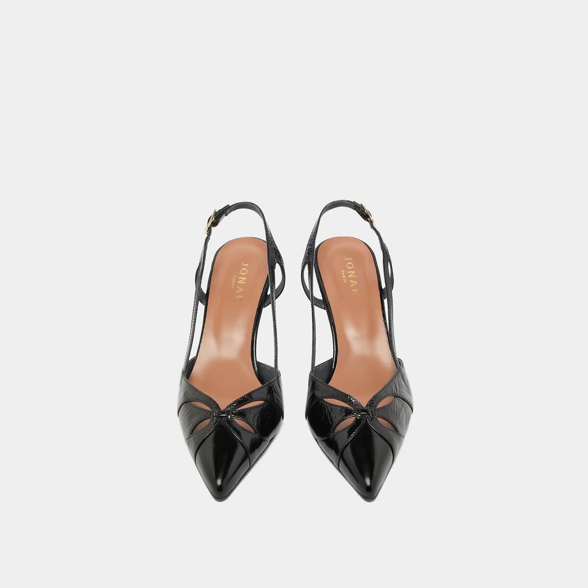 Damour Leather Slingback Heels black, JONAK